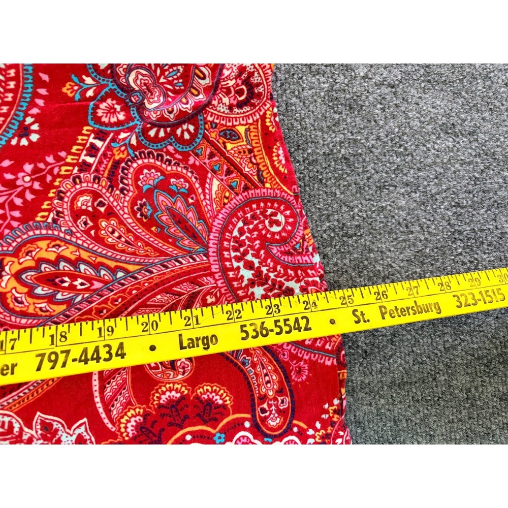 Chico's Tshirt Cotton Blend Red Paisley Crew Neck Cotton Modal Size 4(US 20-XXL) - Picture 6 of 7